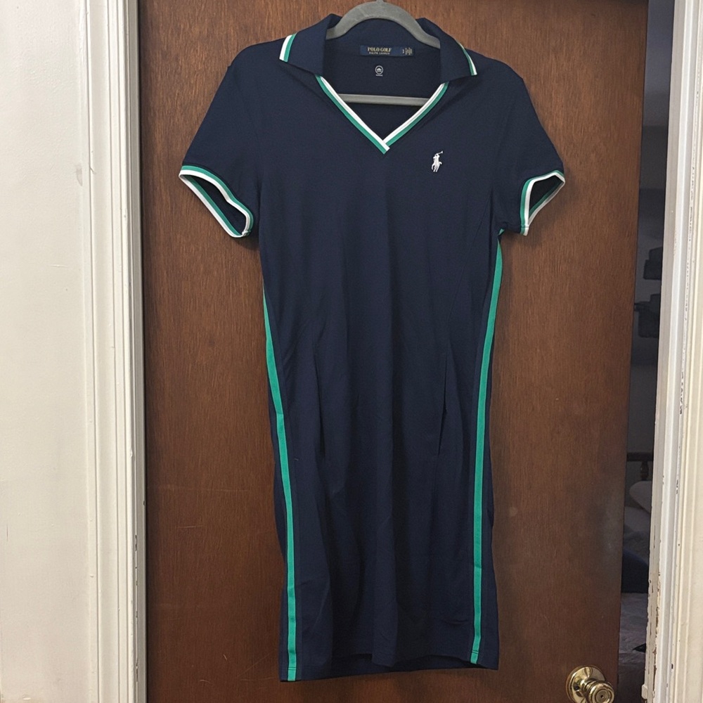 Ralph Lauren Navy Dress with Green Trim